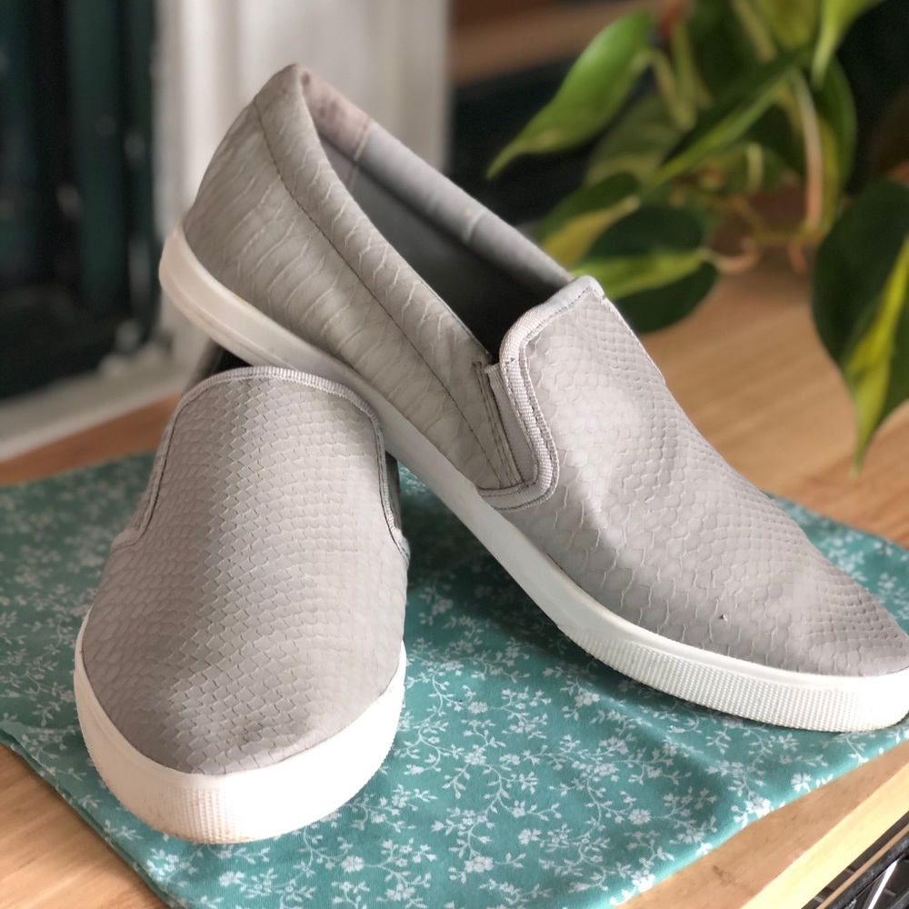 Gray Patterned Slide On Sneaker